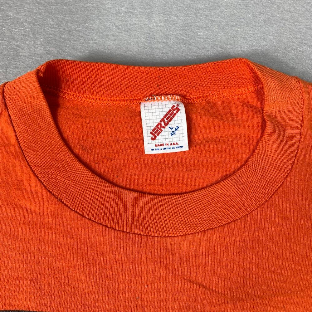 Vintage Auburn Montgomery Baseball Shirt Large Orange Tee Made in USA AUM - Picture 3 of 12
